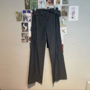 BARBARA BUI INITIALS CHAMBRAY WIDE STRAIGHT LEG ORING BELT HIGH RISE WAIST PANTS
